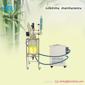 5l 50l 100l Lab Double Layer Glass Reactor